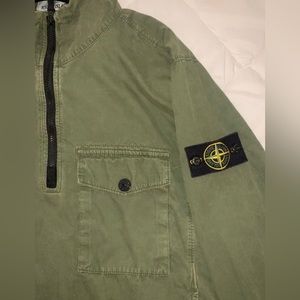 Stone Island Distressed Mock Neck Overshirt